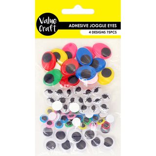 CRAFT JOGGLE EYES ADHESIVE 4 PACK 75PCS