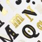 Stickers Foil Letters Black Gold 1Sh
