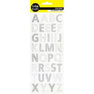 STICKERS METALLIC LETTERS SILVER 1SH