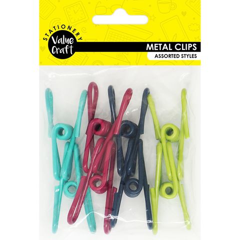 LARGE METAL CLIPS ASSORTED 8PCS