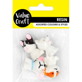 RESIN MINI DOGS ASSORTED 4PCS