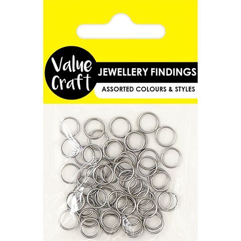 JF SPLIT RINGS 8MM SILVER 50PCS