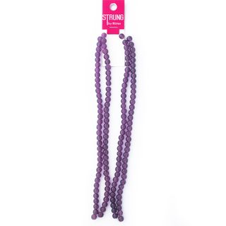 Beads Glass 6Mm Round Purple 140Pc