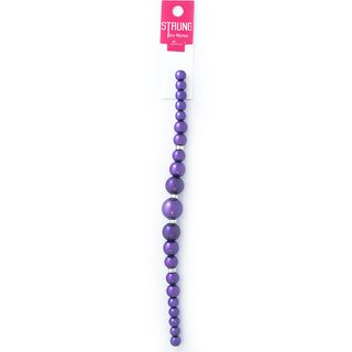 Beads Purple Pearls Rondelles 25Pc