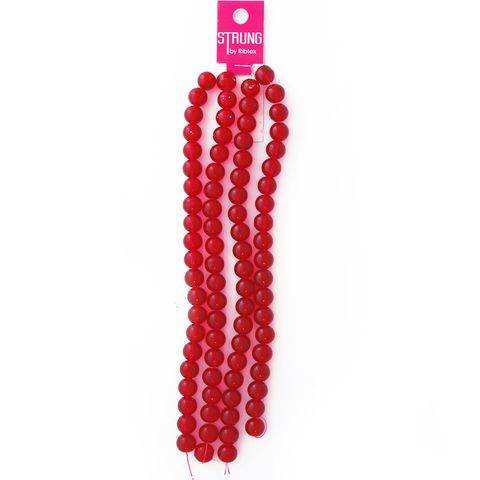 Beads Glass 10Mm Round Red 84Pc