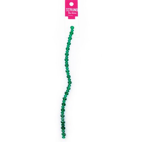 Beads Crystal Sqsh Facet Emerald 40Pc