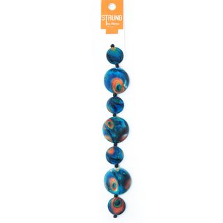 Beads Shell30 20Mm Disc Peacock 7Pc