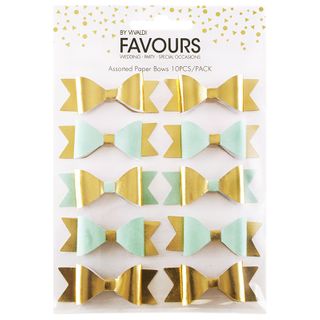 Fav Paper Bow Mint Gold Foil 10Pc