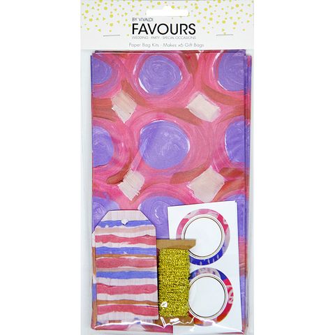 Fav Paper Bag Kit Hot Pink Makes 6 1Pk