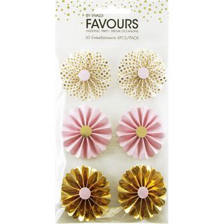 FAV DECO FLOWER BBY PK-GOLD FOIL 6PC