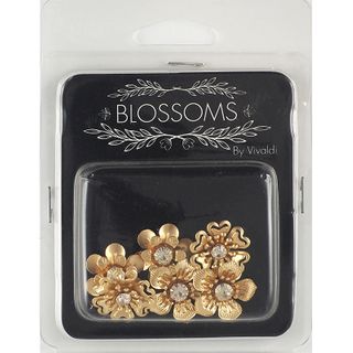 Metal Flower Stick On Assorted 20mm 6Pcs