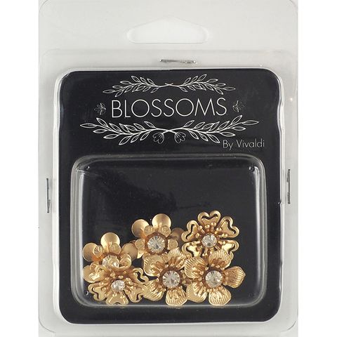 Metal Flower Stick On Assorted 20mm 6Pcs