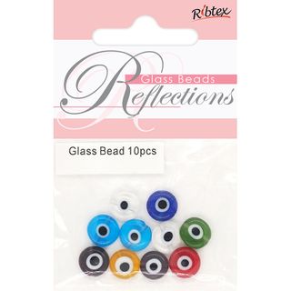 MILLEFIORI RND BEAD EYE MULTI 10MM 10PCS