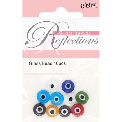 MILLEFIORI RND BEAD EYE MULTI 10MM 10PCS