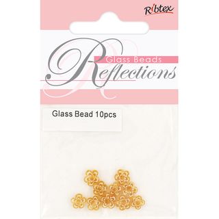 MILLEFIORI FLOWER SHAPE YELLOW 6MM 10PCS