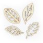 WOOD SHAPES LEAVES 4PCS