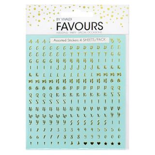 Fav Stickers Mint Gold Foil 4 Sheets