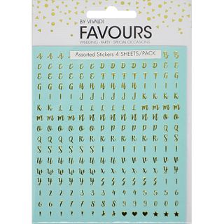 Fav Stickers Mint Gold Foil 4 Sheets