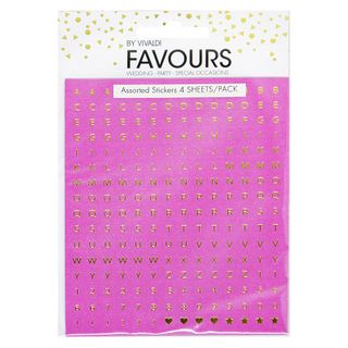 Fav Stickers Pink Gold Foil 4 Sheets