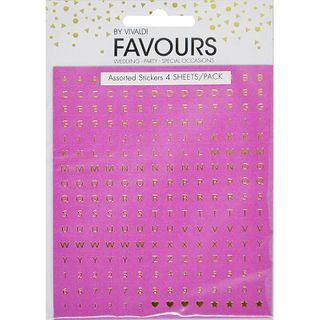 Fav Stickers Pink Gold Foil 4 Sheets