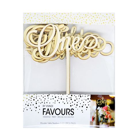 Favours Laser Wood Table Numbers 12Pcs