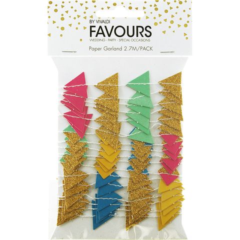 Paper Garland Bright Glitter 2.7M X 3Pc