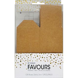 FAVOURS BOXES 5CMX5CM NATURAL15PCS