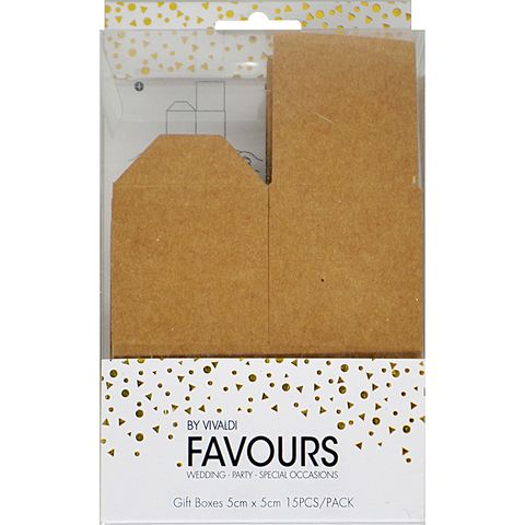 FAVOURS BOXES 5CMX5CM NATURAL15PCS