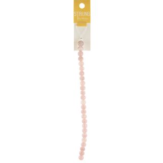 Beads Strung 8mm Glass Crackle Soft Pink