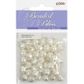 Bead Plastic Faceted Round Pearl White