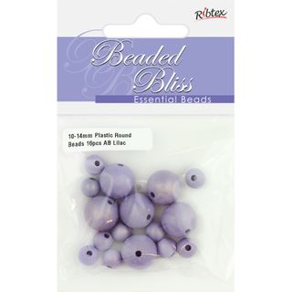 Bead Plastic Round Ab Lilac 16Pc