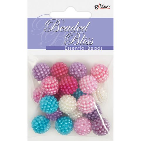 Bead Plastic Round Cluster 14mm Assorted