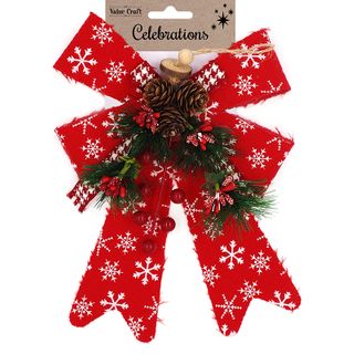 XMAS LARGE BOW ORNAMENT RED 1PC