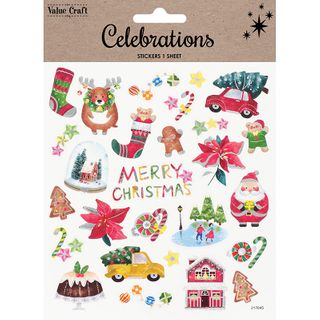 XMAS STICKERS ASST W PUDDING 1SHT