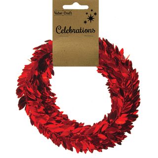 XMAS GARLAND BOXWOOD FOIL RED 3MT