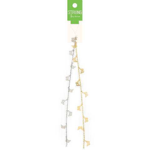 BEADS STRUNG METAL BUTTERFLY MULTI 12MM