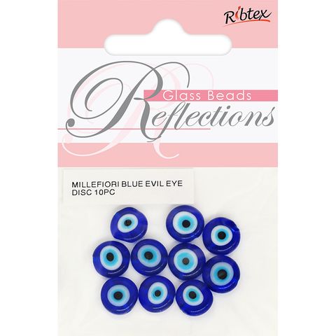 MILLEFIORI BLUE EVIL EYE DISC10PC