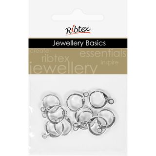 HUGGIE HOOP W EYE 12MM 10PC SILVER