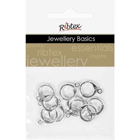 HUGGIE HOOP W EYE 12MM 10PC SILVER