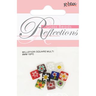 MILLEFIORI SQUARE MULTI 8MM 10PC