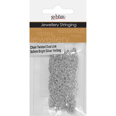 CHAIN OVAL LINK MINI SILVER 1M
