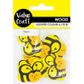 EMB WOOD BEES YELLOW-BLK 10PCS