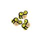 EMB WOOD BEES YELLOW-BLK 10PCS