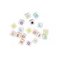 PJ ALPHABET CUBES 10MM 125gm WHITE MULTI