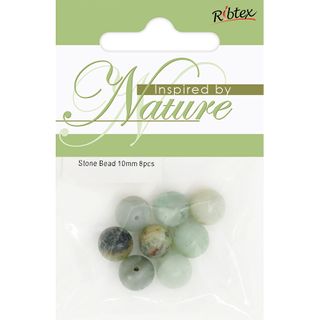 NATURAL STONE BEAD RND 10MM 8PC JADE