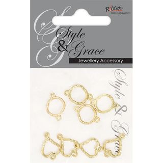 HEART CIRCLE CONNECTORS 8PC GOLD SG