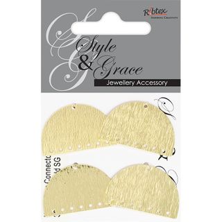 HALF MOON CONNECTOR 32MM 4PC GOLD SG