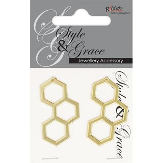 HONEYCOMB CHARM 2PC GOLD SG