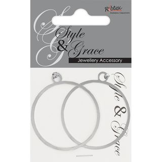 CIRCLE CONNECTOR 40MM 2PC SILVER SG