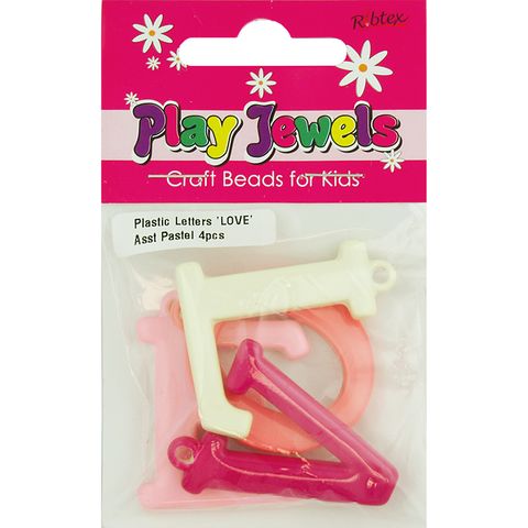 Plastic Letters Love Pastel 4Pc